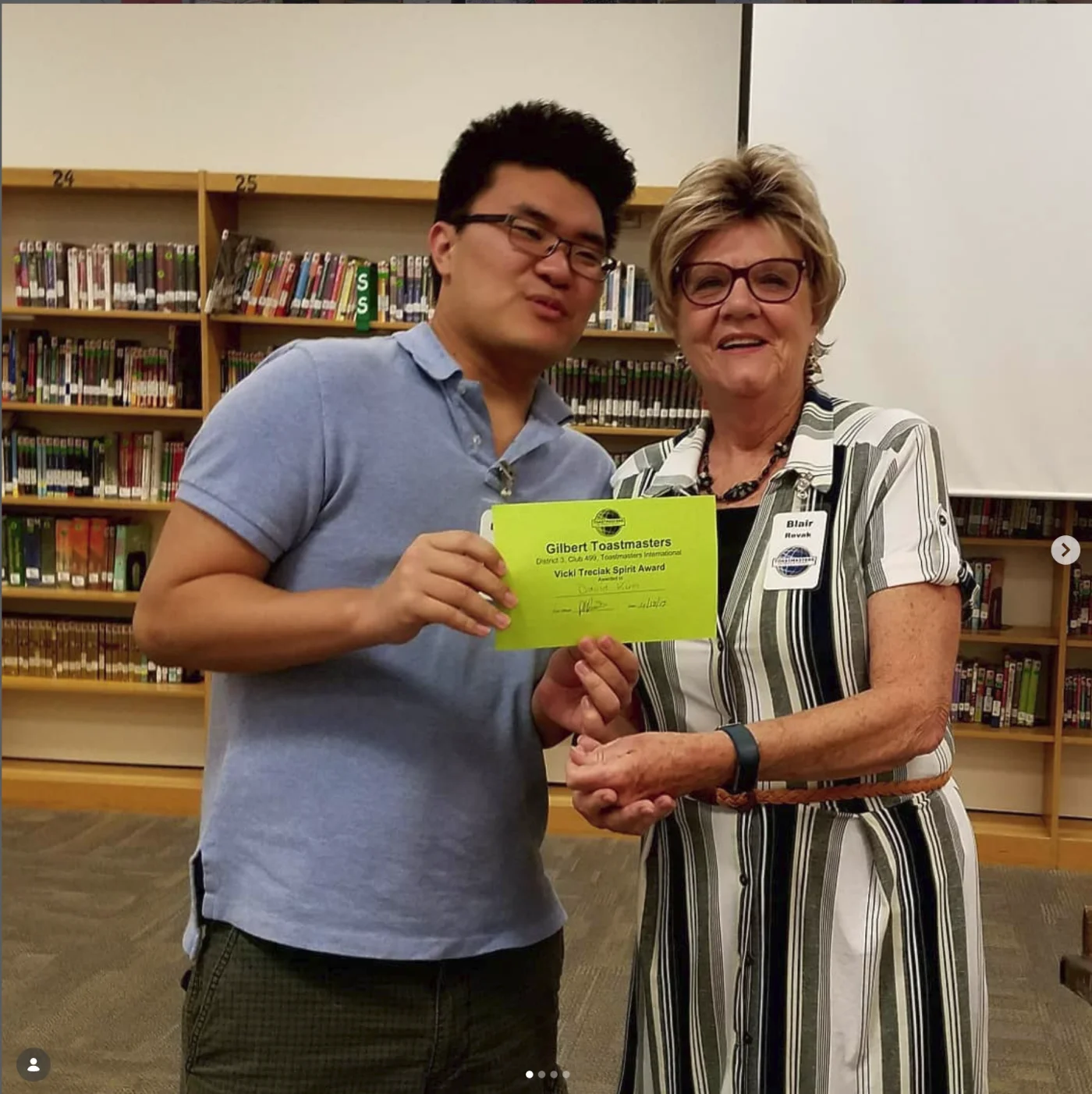 David Kim and Blair Revak together at Gilbert Toastmasters in 2019