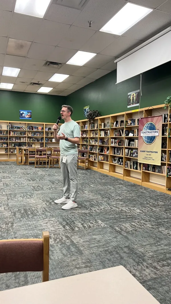 Members at a Gilbert Toastmasters meeting