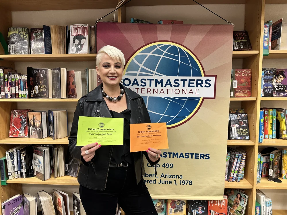 Members at a Gilbert Toastmasters meeting